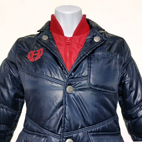 Tommy Hilfiger Big Kids NavyBlue Double Layer Puffer/Quilted Winter Jacket S8/12 - Picture 4 of 16